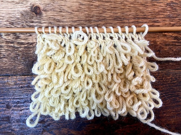 棒針でリング編みが編める 棒針で編むリング編み目の編み方 Knitlabo Blog